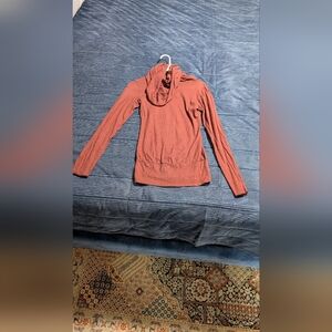 Elegant Cowl Neck Rust Sweater